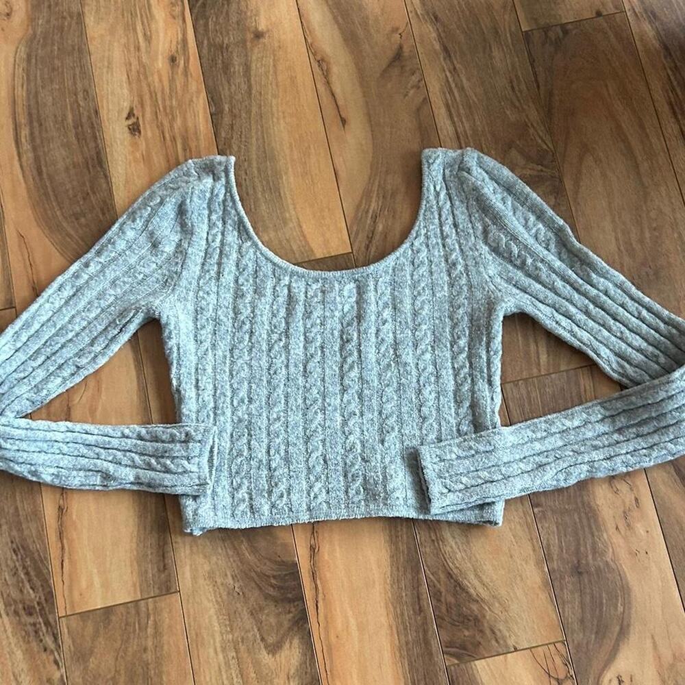 American eagle off shoulder cropped sweater